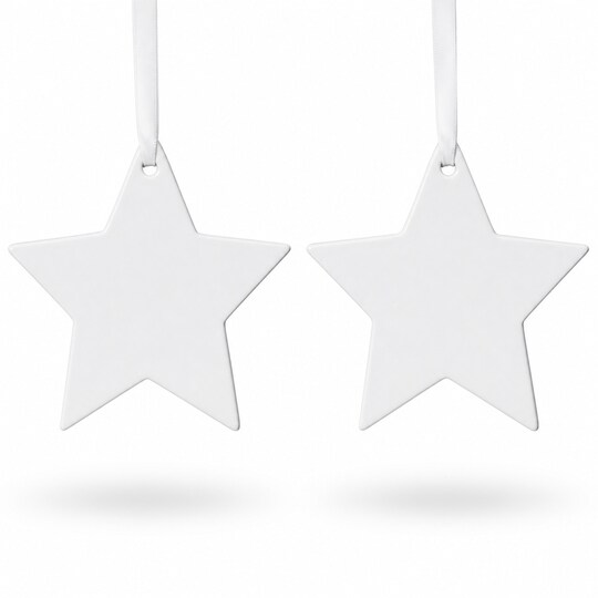 BESTPYSANKY; Set of 2 Blank Unfinished White Plaster Star Christmas Ornaments DIY Craft 3.9 Inches; Category:DIY Christmas Ornaments; Image:1